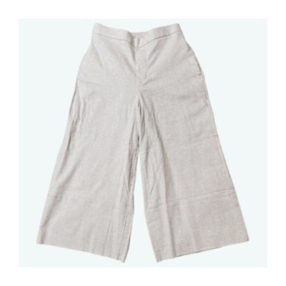 Banana Republic Factory Linen Blend Wide Leg Cropped Pull On Pants in Flax S - Picture 2 of 9